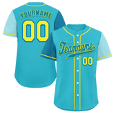 Custom Aqua Two Tone Blue Authentic Baseball Jersey