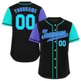 Custom Black Two Tone Purple Authentic Baseball Jersey