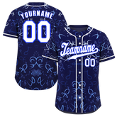 Custom Blue Graffiti Pattern White Authentic Baseball Jersey