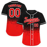 Custom Black Red Graffiti Pattern Red Authentic Baseball Jersey