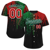 Custom Colorful Graffiti Pattern Green Authentic Baseball Jersey