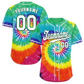 Custom Red Green Tie Dye White Authentic Baseball Jersey BSBJ0a-bc0fbea