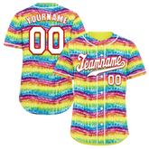 Custom Colorful Yellow Tie Dye White Authentic Baseball Jersey BSBJ0a-bc0fbec