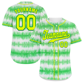 Custom Green Tie Dye Yellow Authentic Baseball Jersey BSBJ0a-bc0fbfb