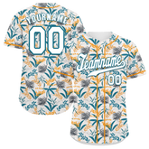 Custom Orange Aqua Hawaii White Authentic Baseball Jersey BSBJ0a-bc0fb7a