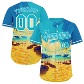 Custom Aqua Orange Hawaii Aqua Authentic Baseball Jersey BSBJ0a-bc0fb77