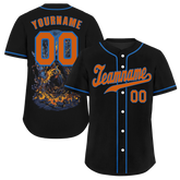 Custom Black Skull Fashion Orange Authentic Baseball Jersey BSBJ0a-bc0fb9b