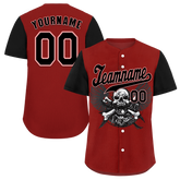 Custom Red Black Skull Fashion Black Authentic Baseball Jersey BSBJ0a-bc0fb9e