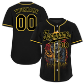 Custom Black Yellow Skull Fashion Black Authentic Baseball Jersey BSBJ0a-bc0fb98