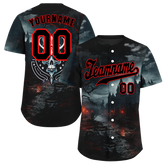 Custom Black Skull Fashion Black Authentic Baseball Jersey BSBJ0a-bc0fc00