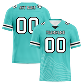 Custom Aqua Sleeve Stripes White Personalized Authentic Football Jersey FBJ02-bc0f0da