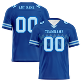 Custom Blue Sleeve Stripes Aqua Personalized Authentic Football Jersey FBJ02-bc0f0df