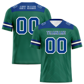 Custom Green Sleeve Stripes Blue Personalized Authentic Football Jersey FBJ02-bc0f0ec