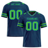 Custom Blue Sleeve Stripes Green Personalized Authentic Football Jersey FBJ02-bc0f07b