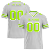 Custom Grey Sleeve Stripes Green Personalized Authentic Football Jersey FBJ02-bc0f078