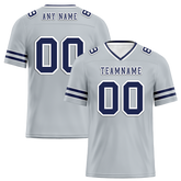 Custom Grey Sleeve Stripes Black Personalized Authentic Football Jersey FBJ02-bc0f08b