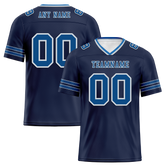 Custom Black Sleeve Stripes Blue Personalized Authentic Football Jersey FBJ02-bc0f08d