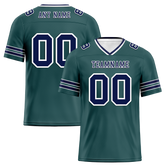 Custom Green Sleeve Stripes Blue Personalized Authentic Football Jersey FBJ02-bc0f088