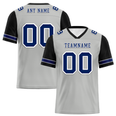 Custom Grey Black Two Tone Blue Personalized Authentic Football Jersey FBJ02-bc0f09a