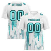Custom White Graffiti Pattern Aqua Personalized Authentic Football Jersey FBJ02-bc0fabc