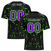 Custom Black Graffiti Pattern Purple Personalized Authentic Football Jersey FBJ02-bc0fac0