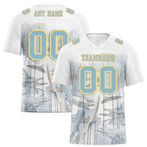 Custom White Graffiti Pattern Aqua Personalized Authentic Football Jersey FBJ02-bc0facc
