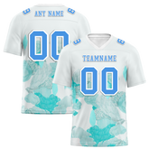 Custom White Graffiti Pattern Blue Personalized Authentic Football Jersey FBJ02-bc0facd