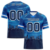 Custom Blue Graffiti Pattern Black Personalized Authentic Football Jersey FBJ02-bc0fada