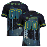 Custom Black Graffiti Pattern Aqua Personalized Authentic Football Jersey FBJ02-bc0fadc