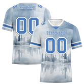 Custom Grey Graffiti Pattern Blue Personalized Authentic Football Jersey FBJ02-bc0fadd