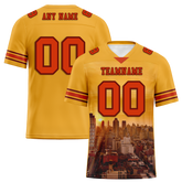 Custom Yellow Graffiti Pattern Orange Personalized Authentic Football Jersey FBJ02-bc0fad8