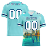 Custom Aqua Graffiti Pattern White Personalized Authentic Football Jersey FBJ02-bc0fae0