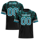 Custom Black 3D Pattern Aqua Personalized Authentic Football Jersey FBJ02-bc0faeb