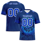 Custom Blue Tie Dye Blue Personalized Authentic Football Jersey FBJ02-bc0fa7b