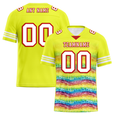 Custom Yellow Tie Dye White Personalized Authentic Football Jersey FBJ02-bc0fa7c
