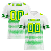 Custom White Green Tie Dye Yellow Personalized Authentic Football Jersey FBJ02-bc0fa8b