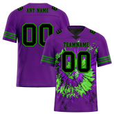Custom Purple Tie Dye Black Personalized Authentic Football Jersey FBJ02-bc0fa8e