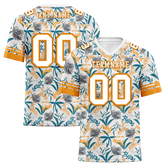 Custom Orange Aqua Hawaii White Personalized Authentic Football Jersey FBJ02-bc0fa9a