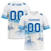 Custom White Hawaii Blue Personalized Authentic Football Jersey FBJ02-bc0fa98