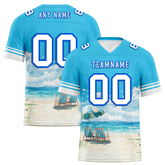 Custom Aqua Hawaii White Personalized Authentic Football Jersey FBJ02-bc0fa99