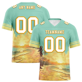 Custom Aqua Yellow Hawaii White Personalized Authentic Football Jersey FBJ02-bc0fb00