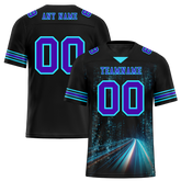 Custom Black Aqua Drift Fashion Purple Personalized Authentic Football Jersey FBJ02-bc0fb09