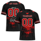 Custom Black Skull Fashion Red Personalized Authentic Football Jersey FBJ02-bc0fbaa