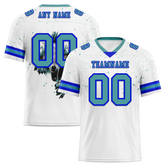 Custom White Skull Fashion Aqua Personalized Authentic Football Jersey FBJ02-bc0fbba