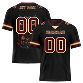 Custom Black Skull Fashion Brown Personalized Authentic Football Jersey FBJ02-bc0fbbf