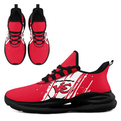 Custom Kansas City Personalized Team NFL Fan Gear Sneakers – Unisex Gameday Athletic Shoes Custom Team Name Sports Runners FN079-E020219-18
