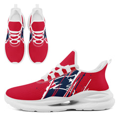 Custom New England Personalized Team NFL Fan Gear Sneakers – Unisex Gameday Athletic Shoes Custom Team Name Sports Runners FN079-E020219-26