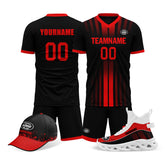 Custom Black Red Jersey MaxSoul Shoes and Hat Combo Offer Personalized Combo ZH-D020234-2