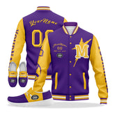 Custom Purple Yellow Minnesota Jacket and Sports Shoes Combo Offer Personalized Combo ZH-D020294-17