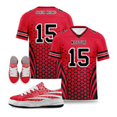 Custom Red White Missouri Football Jersey and Sports Shoes Combo Offer Personalized Combo ZH-D023031-18